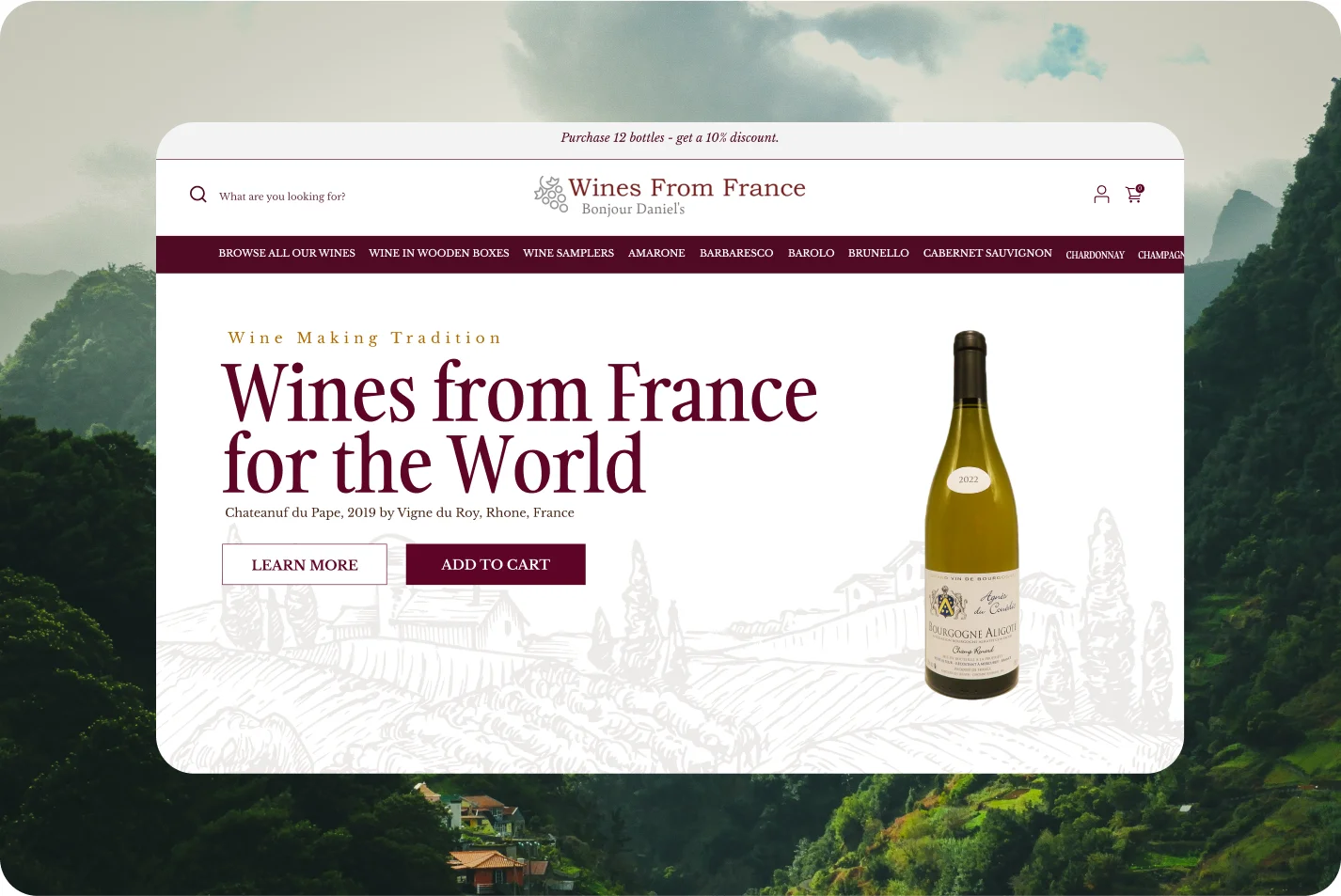 Wines from Italy website